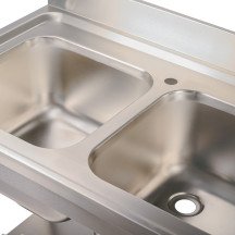Fregadero con 2 Senos 1400x700 mm Romux | Lavado Industrial