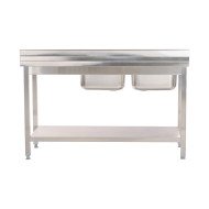 Fregadero con 2 Senos 1400x700 mm Romux | Lavado Industrial