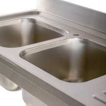 Fregadero Doble Desmontable 1600x700 mm | Lavado Industrial