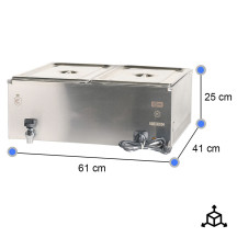 Baño María Industrial 2 Cubas 1/1 GN Cleiton | Equipamiento Industrial