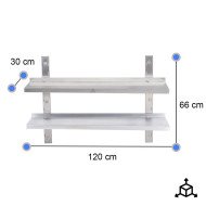 Estante De Pared Doble Liso De Acero Inoxidable Para Hosteleria Cleito