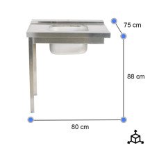 Mesa de Entrada Derecha 800x750x880 mm Cleiton | Equipamiento Industrial