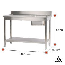 Fregadero Desmontable 1000x600mm Romux | Lavado Industrial