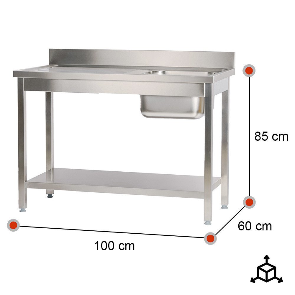 Fregadero Desmontable 1000x600mm Romux | Lavado Industrial