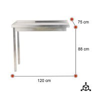 Mesa de Salida Izquierda 1200x750 mm Romux | Equipamiento Industrial