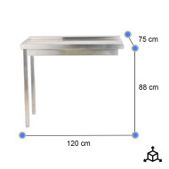 Mesa de Salida Izquierda 1200x750 mm Desmontable | Gastroten