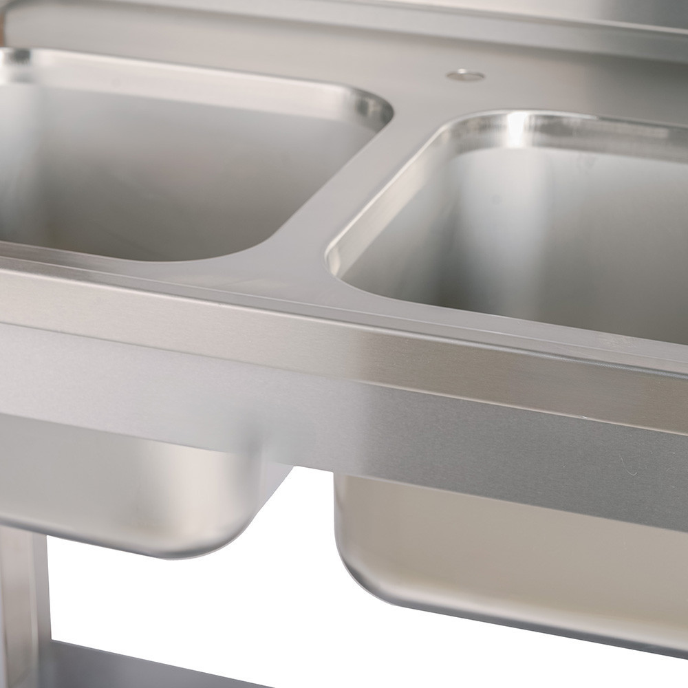 Fregadero 2 Senos 1800x700 mm Cleiton | Lavado Industrial