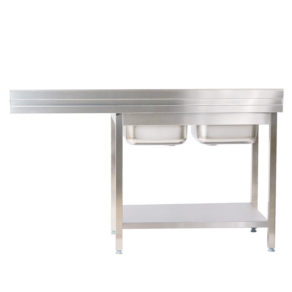 Fregadero 2 Senos 1800x700 mm Cleiton | Lavado Industrial