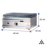 Plancha a Gas Mitad Ranurada 50 cm Cleiton | Equipamiento Industrial