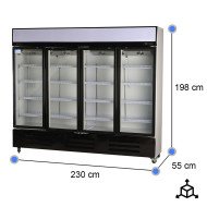 Armario Expositor Refrigerado 1300L Ventilado | Gastroten