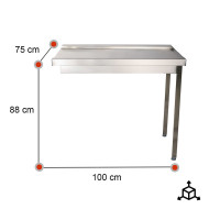 Mesa de Salida Derecha 1000x750x880mm Desmontable | Romux