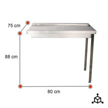 Mesa de Salida Derecha 800x750x880 mm Romux | Equipamiento Industrial