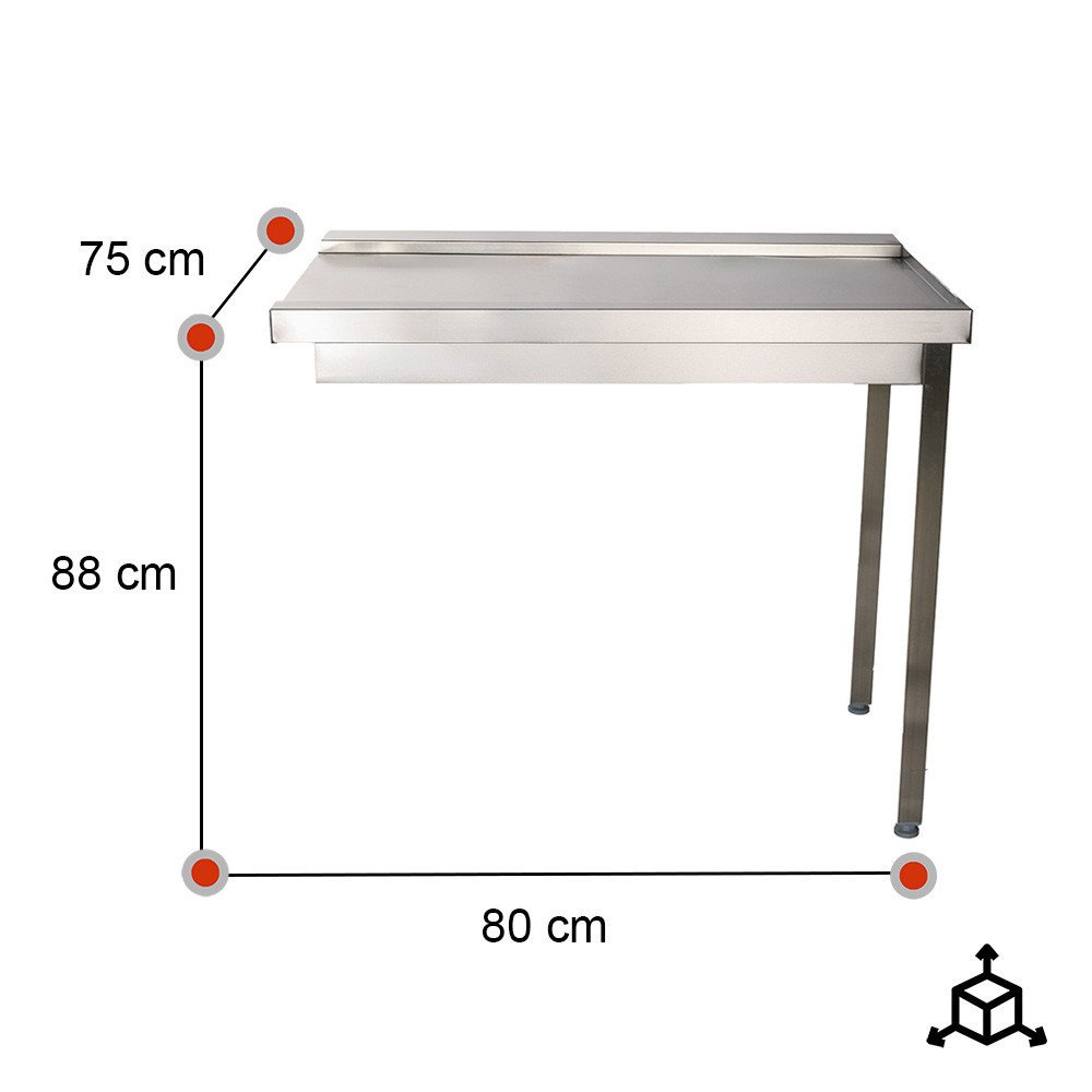 Mesa de Salida Derecha 800x750x880 mm Romux | Equipamiento Industrial
