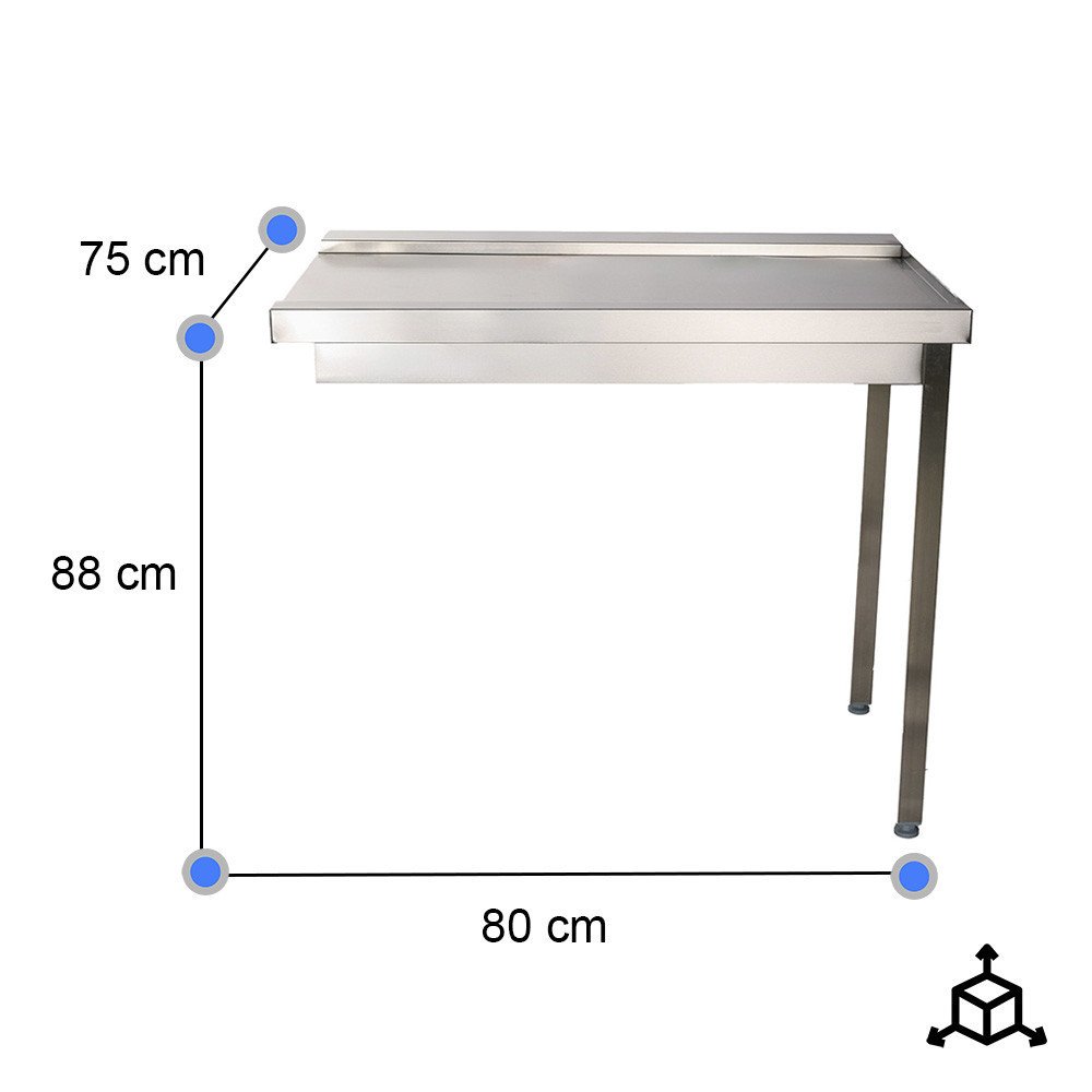 Mesa de Salida Derecha 800x750x880 mm Cleiton | Equipamiento Industrial