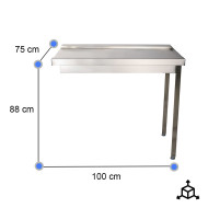 Mesa de Salida Derecha 1000x750x880 mm Cleiton | Equipamiento Industrial