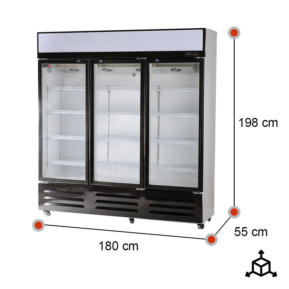 Armario expositor refrigerado 1000L 3 puertas ROMUX aire forzado