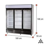Armario expositor refrigerado 1000L 3 puertas ROMUX aire forzado