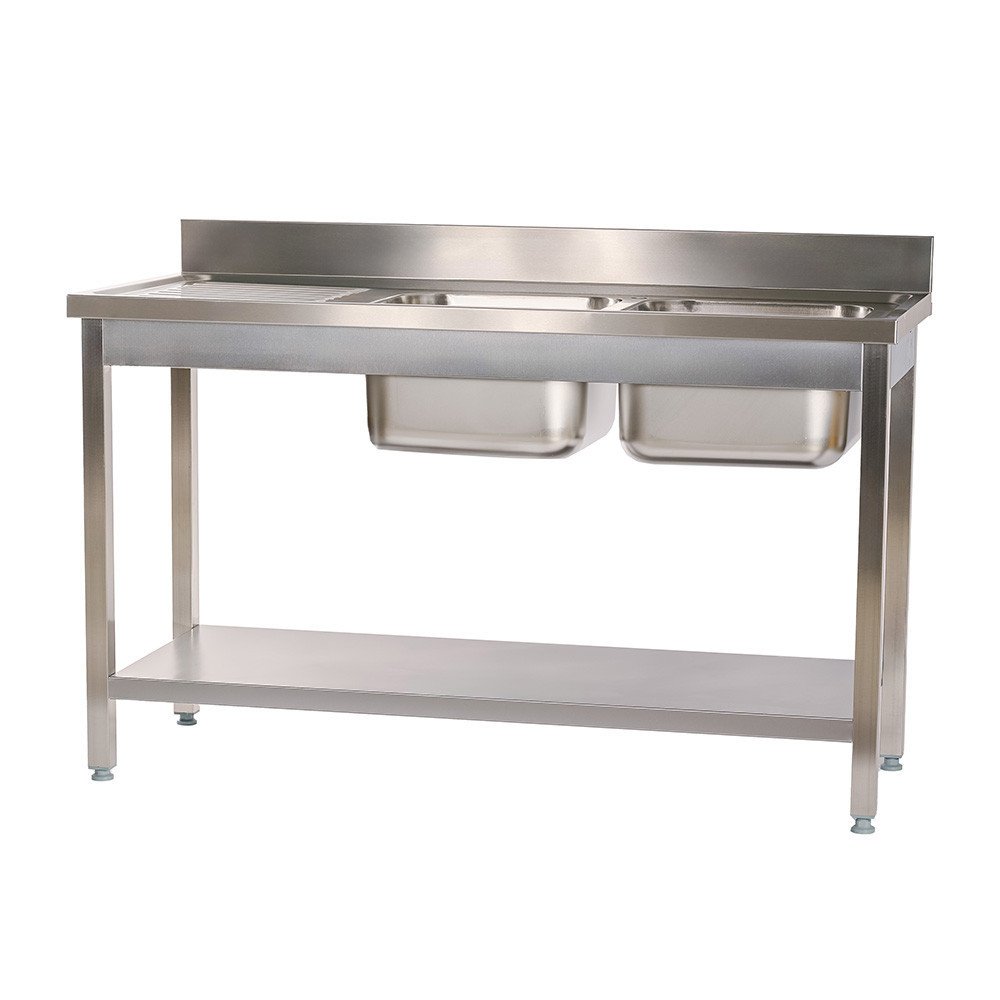 Fregadero Doble Desmontable 1400x600 Romux | Lavado Industrial