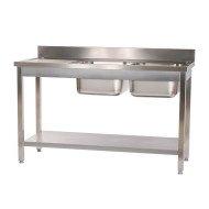 Fregadero Industrial 2 Senos 1400x700mm Cleiton | Equipamiento Hostelería