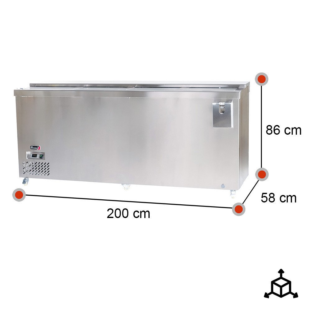 Botellero Refrigerado 4 Puertas 200 cm ROMUX - Capacidad 612L