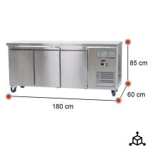 Bajo Mostrador Refrigerado 3 Puertas 180x60 Ventilado Romux