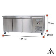 Bajo Mostrador Refrigerado 3 Puertas 180x60 Ventilado Romux