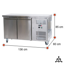 Bajo Mostrador Refrigerado 136x60 Ventilado Romux | Equipamiento Industrial