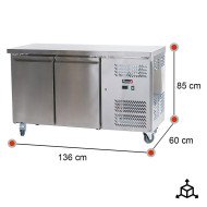 Bajo Mostrador Refrigerado 2 Puertas 136x60 Ventilado Romux