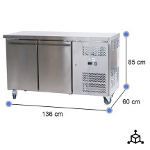 Bajo Mostrador Congelación 2 Puertas 136x60 | Gastroten