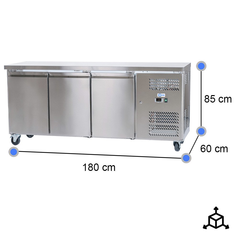 Bajo Mostrador de Congelación 3 Puertas 180x60 Ventilado Cleiton