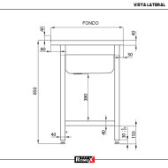 Fregadero 2 Senos 1400x700 mm Romux | Equipamiento Industrial