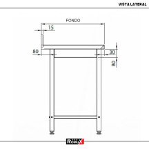 Mesa Mural Desmontable 600x600x850 mm Romux | Equipamiento Industrial