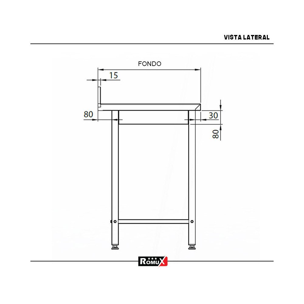 Mesa Mural Desmontable 600x600x850 mm Romux | Equipamiento Industrial