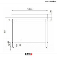 Mesa Mural Desmontable 600x600x850 mm Romux | Equipamiento Industrial
