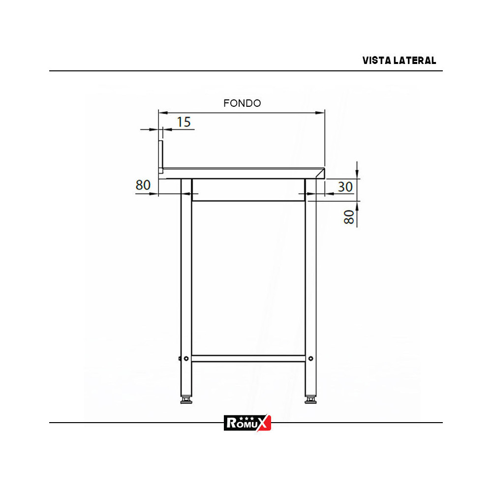 Mesa Mural Desmontable 1000x700x850 mm | Gastroten