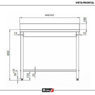 Mesa Mural Desmontable 1800x700x850 mm Romux | Equipamiento Industrial