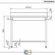 Mesa Mural Desmontable 1000x600x850 mm | Gastroten