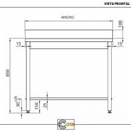 Mesa Mural Desmontable 1200x600x850 mm | Equipamiento Industrial