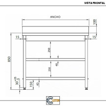 Mesa Mural 600x600mm 2 Estantes Cleiton | Equipamiento Industrial
