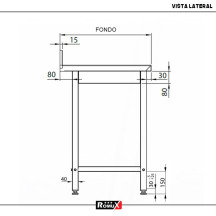 Mesa Mural 1400x600x850mm Desmontable Romux | Equipamiento Industrial