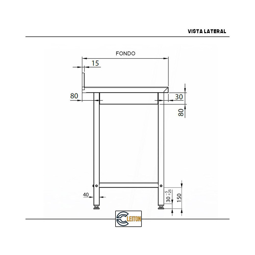 Mesa Mural Desmontable 600x600mm Cleiton | Equipamiento Industrial