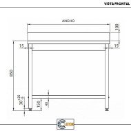 Mesa Mural Desmontable 600x600mm Cleiton | Equipamiento Industrial