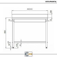 Mesa Mural Desmontable 600x700x850 mm | Equipamiento Industrial