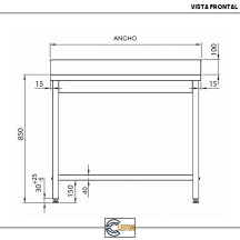 Mesa Mural Desmontable 2000x700mm Cleiton | Equipamiento Industrial