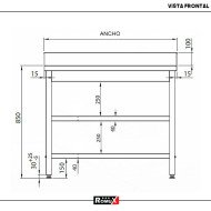 Mesa Mural Desmontable 800x700x850 mm Romux | Equipamiento Industrial