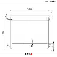 Mesa de Trabajo Acero Inoxidable para Hostelria 600x600 mm | ROMUX Profesional