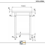 Mesa de Trabajo Acero Inoxidable para Hostelria 600x600 mm | CLEITON Profesional