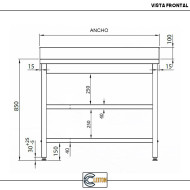 Mesa Mural Desmontable 1000x600mm Cleiton | Equipamiento Industrial
