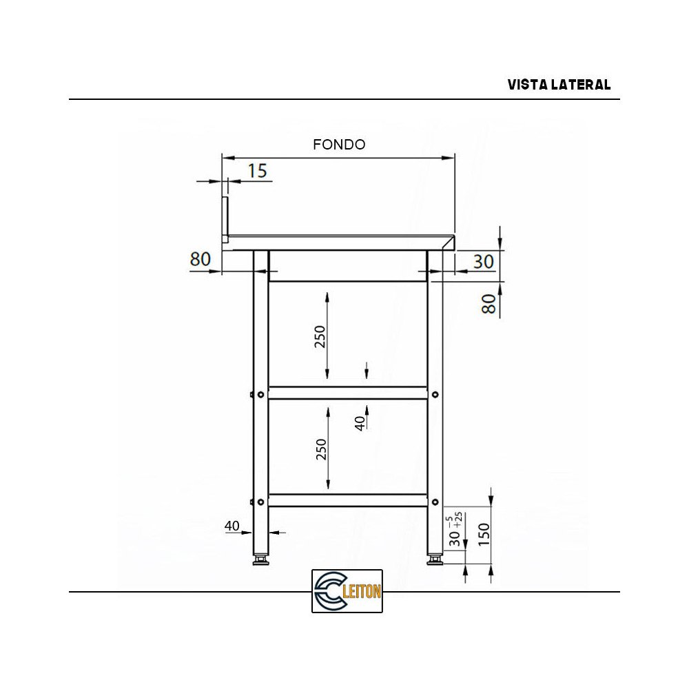 Mesa Mural Desmontable 1400x700mm | Equipamiento Industrial