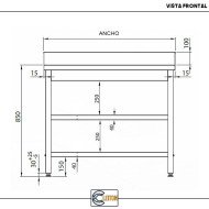 Mesa Mural Desmontable 2000x700x850 mm | Gastroten